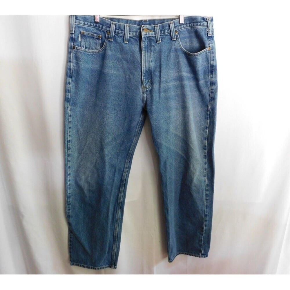 Carhartt Jeans Men's Zipper Fly Blue Denim Jeans Size 44 x 32